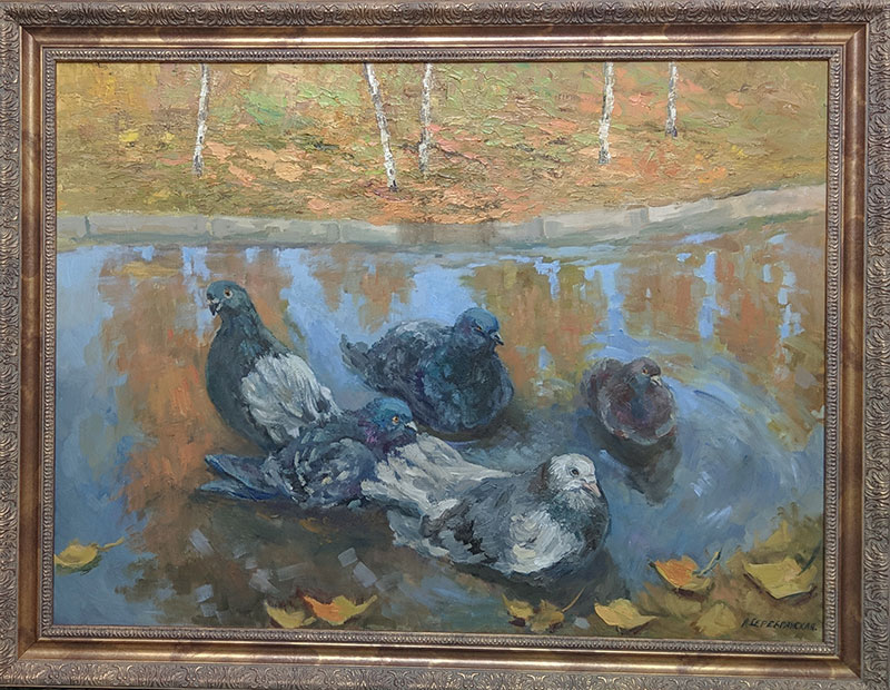 картина «Купание голубей» - автор: Серебрянская-Симонян Лолита Игоревна